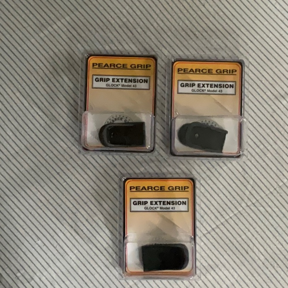 Pearce grip extension for Glock 43. Set of 3